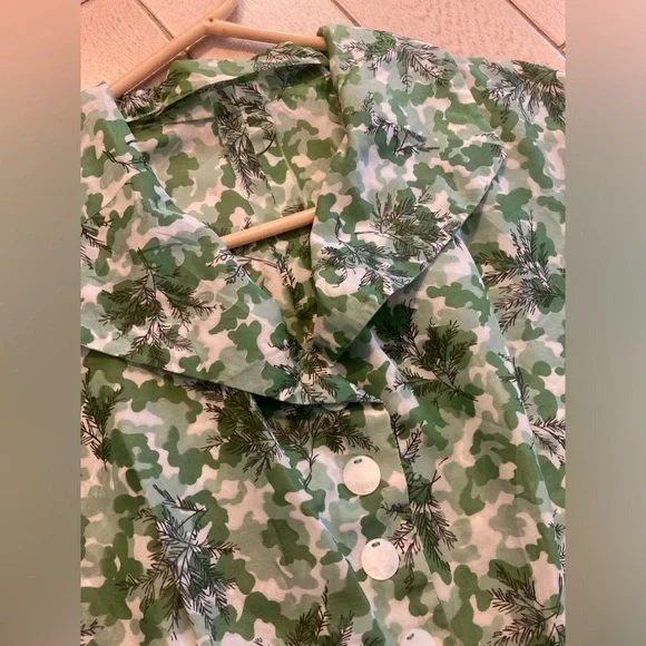 Vintage Floral Green Button-Up Dress - Picture 2 of 8